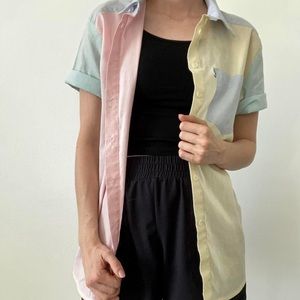 Pastel Multicolored Button Up